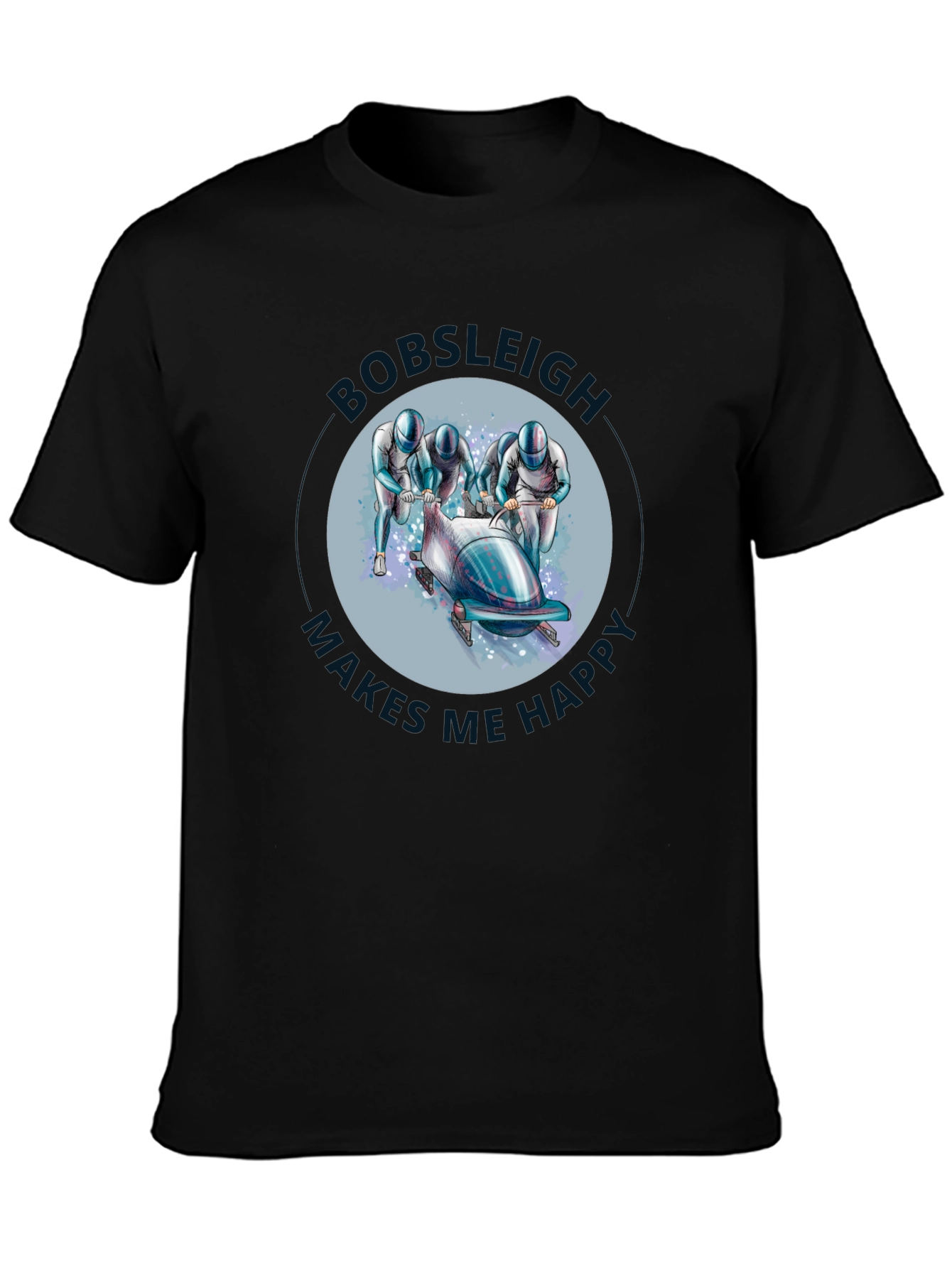 Camiseta Negra Bobsleigh Makes Me Happy