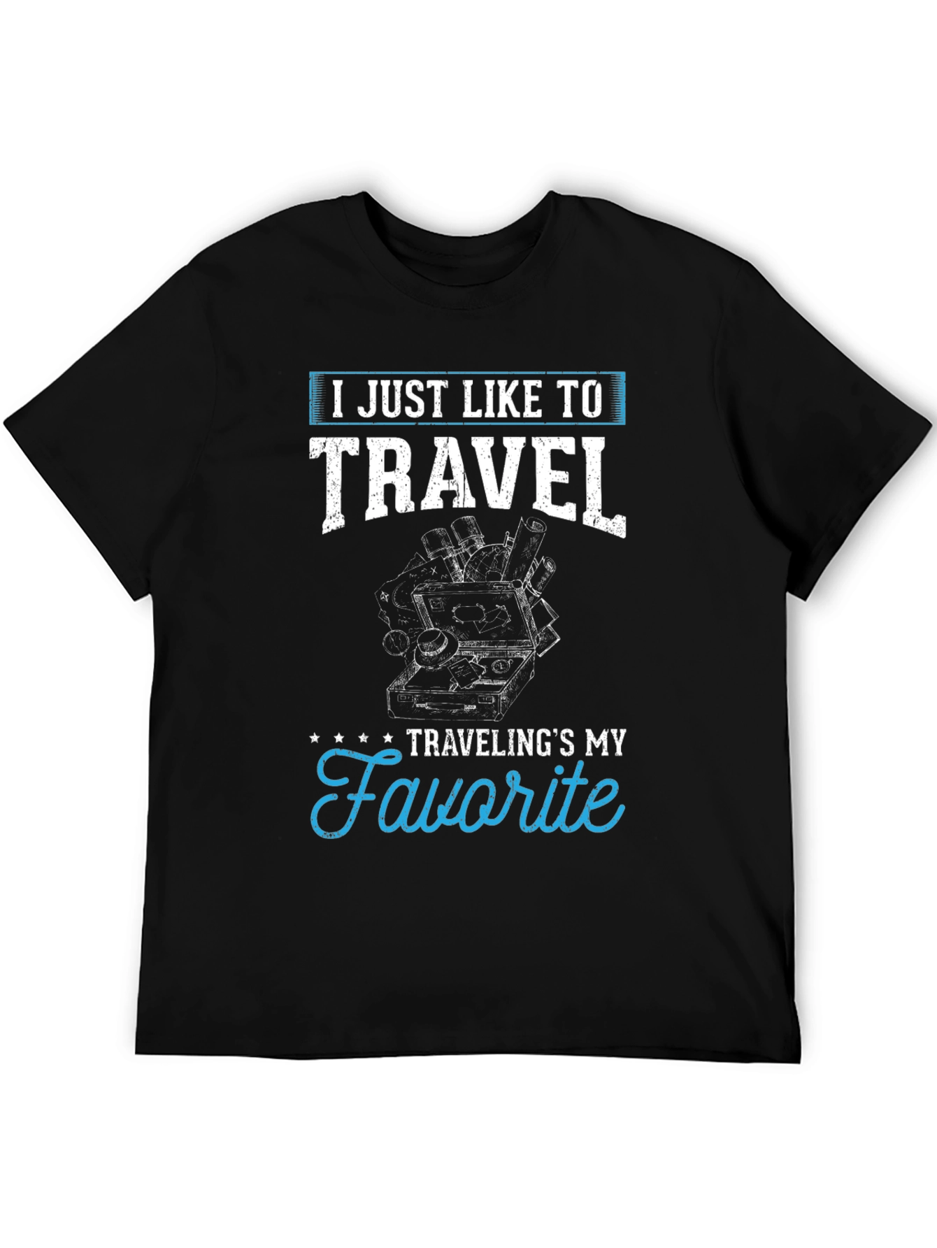 Camiseta Negra: Me Gusta Viajar - Mi Favorito