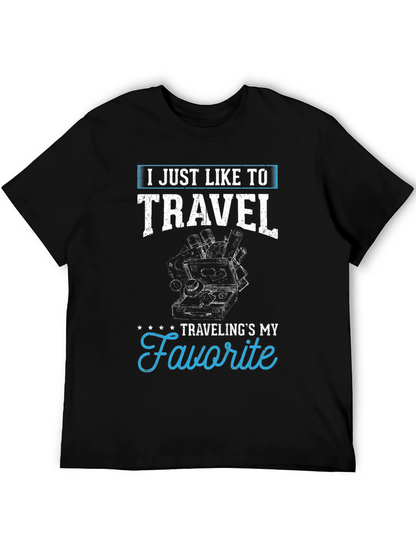 Camiseta Negra: Me Gusta Viajar - Mi Favorito