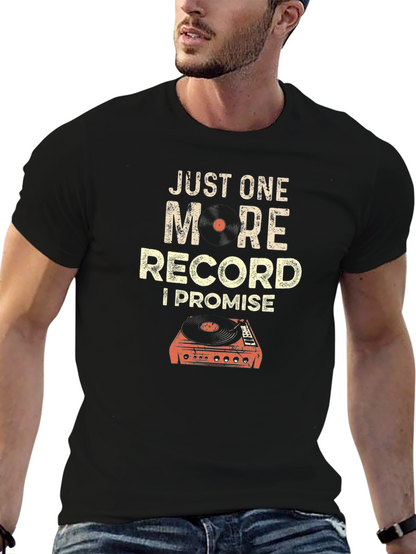Camiseta Negra de Vinilo: Solo Uno Más Lo Prometo