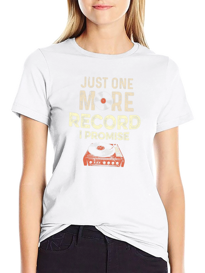 Camiseta Negra de Vinilo: Solo Uno Más Lo Prometo