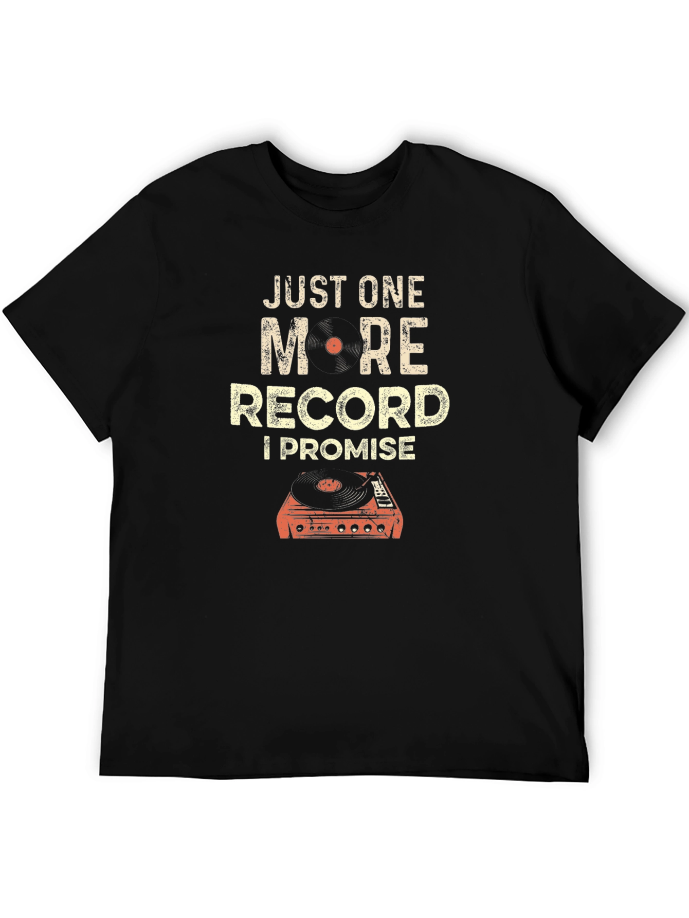 Camiseta Negra de Vinilo: Solo Uno Más Lo Prometo