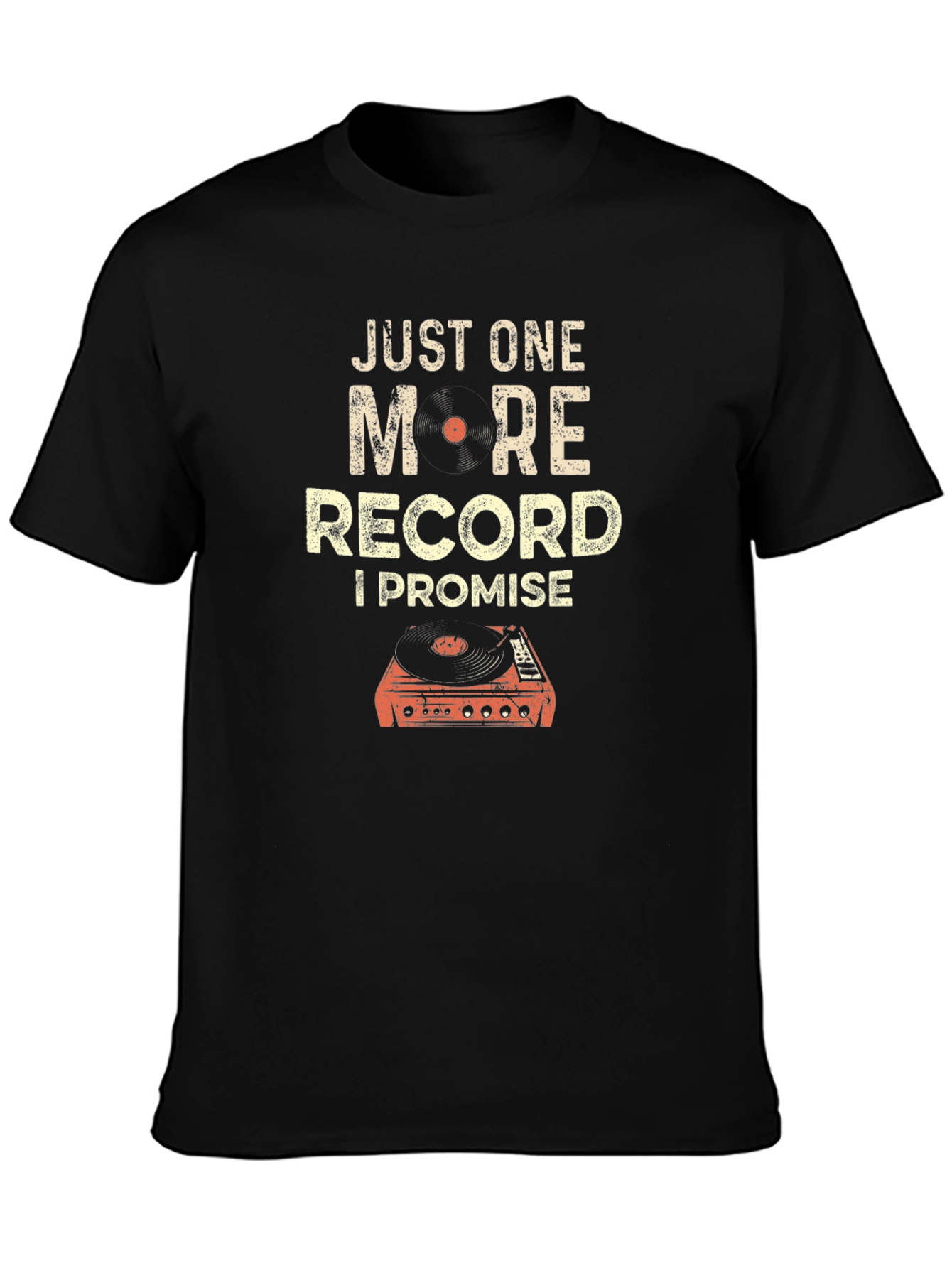 Camiseta Negra de Vinilo: Solo Uno Más Lo Prometo