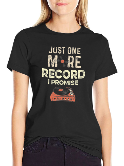 Camiseta Negra de Vinilo: Solo Uno Más Lo Prometo