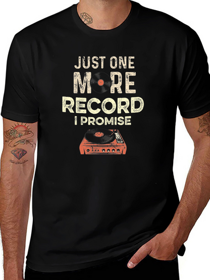 Camiseta Negra de Vinilo: Solo Uno Más Lo Prometo