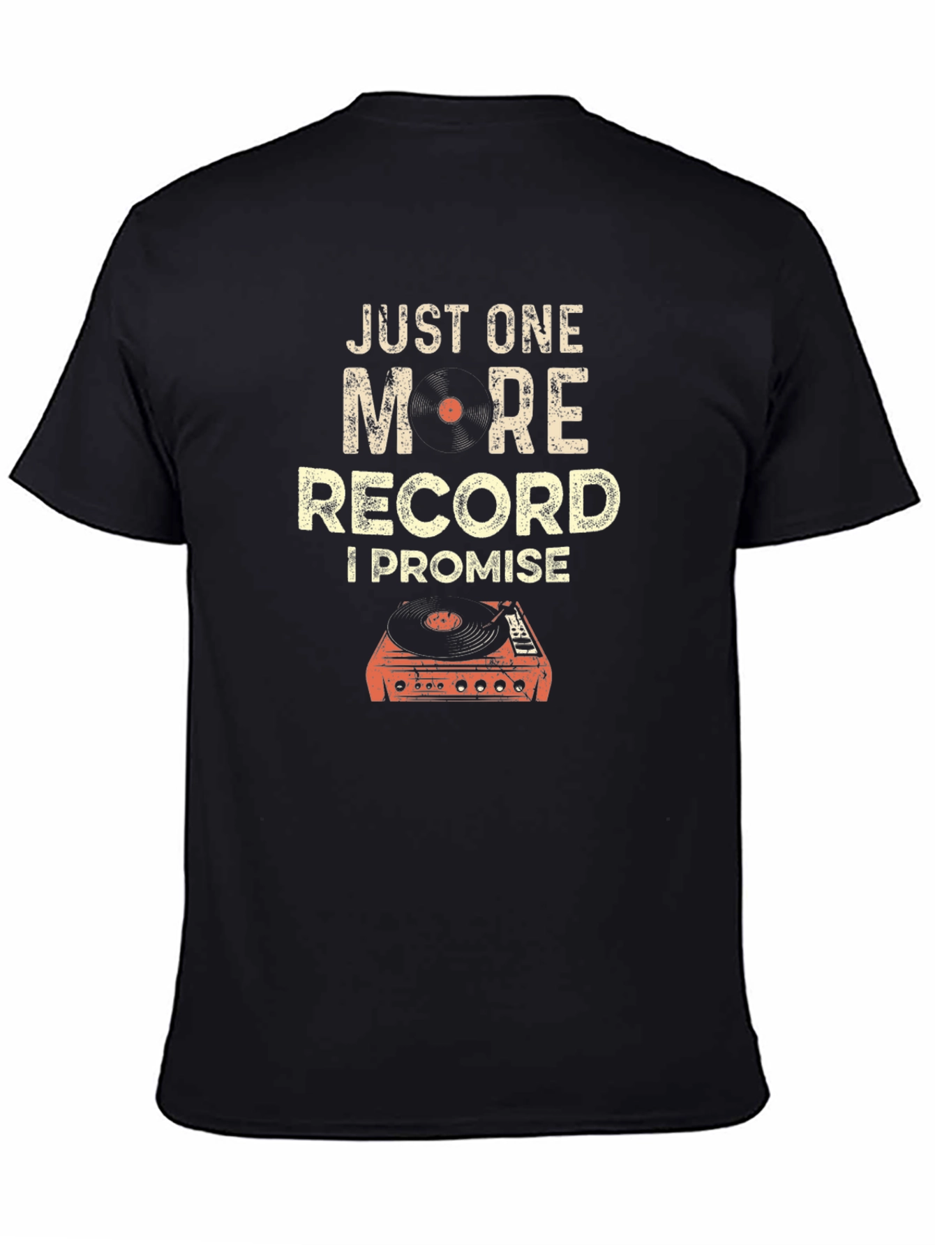 Camiseta Negra de Vinilo: Solo Uno Más Lo Prometo