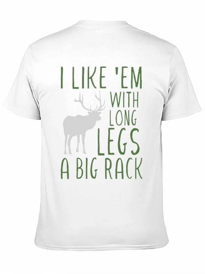 Camiseta Negra con Diseño de Ciervo y Frase Divertida