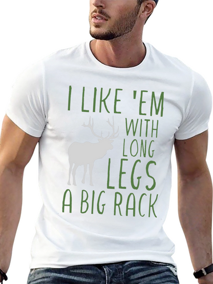 Camiseta Negra con Diseño de Ciervo y Frase Divertida