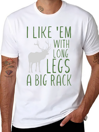 Camiseta Negra con Diseño de Ciervo y Frase Divertida