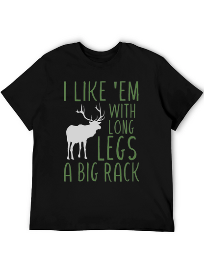 Camiseta Negra con Diseño de Ciervo y Frase Divertida