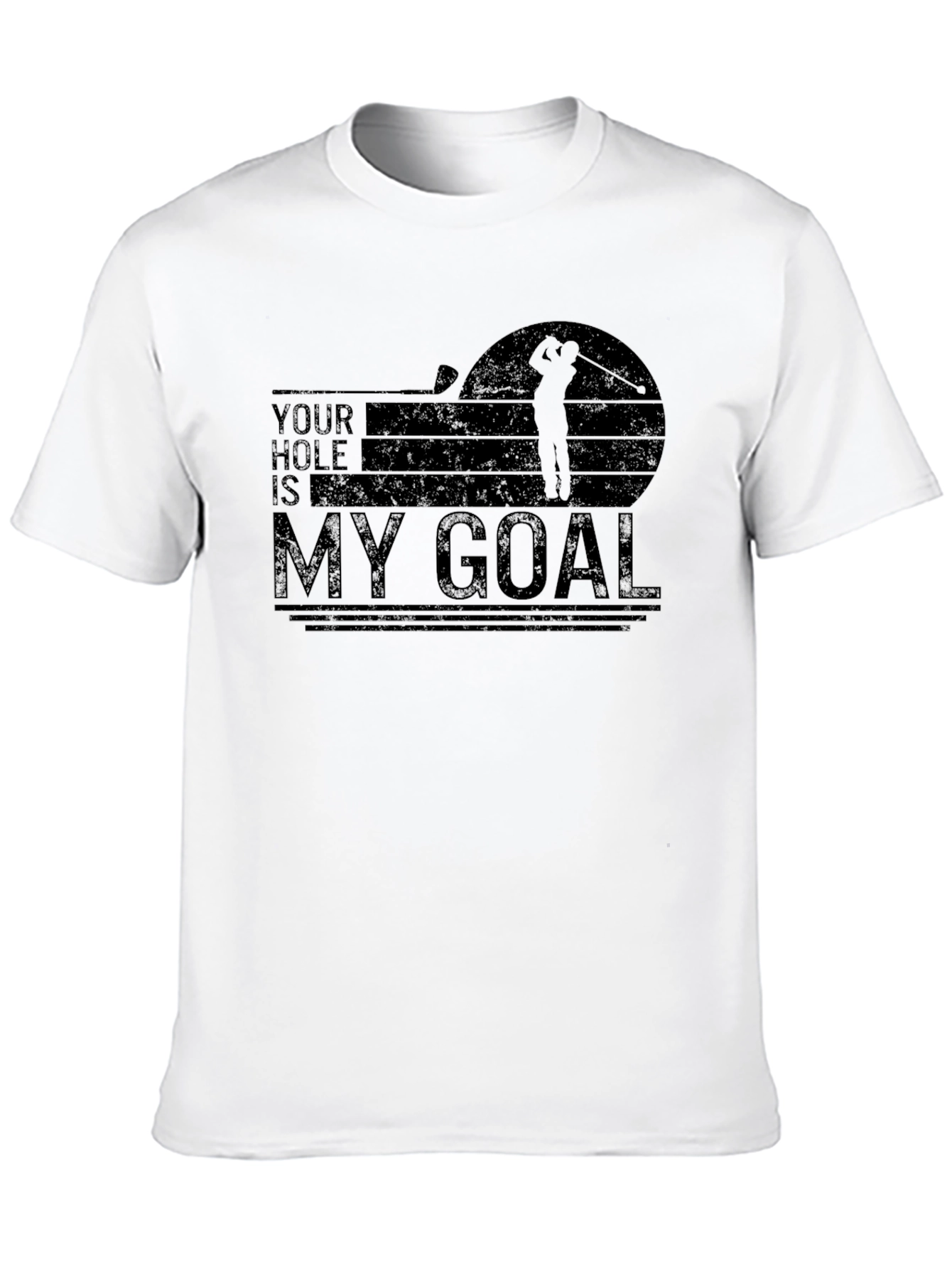 Camiseta Negra: Tu Hoyo Es Mi Meta - Golf