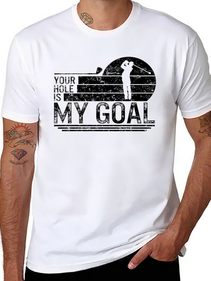 Camiseta Negra: Tu Hoyo Es Mi Meta - Golf