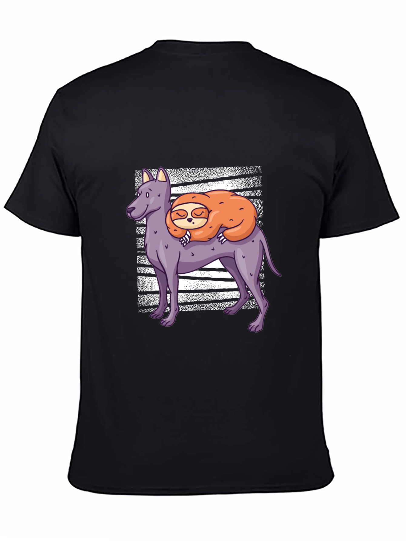 Camiseta Hombre Diseño Perro y Perezoso Dormilón