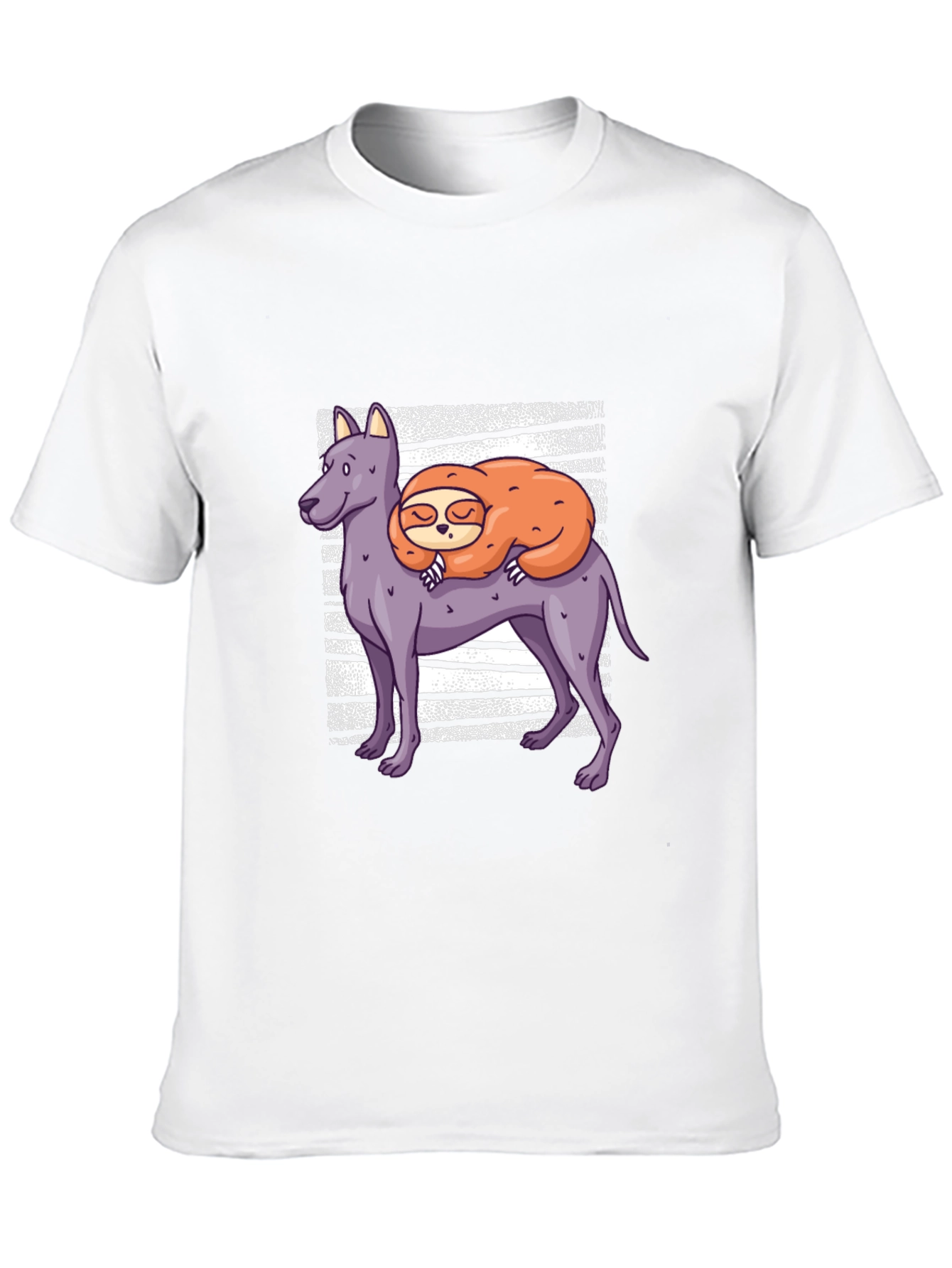 Camiseta Hombre Diseño Perro y Perezoso Dormilón