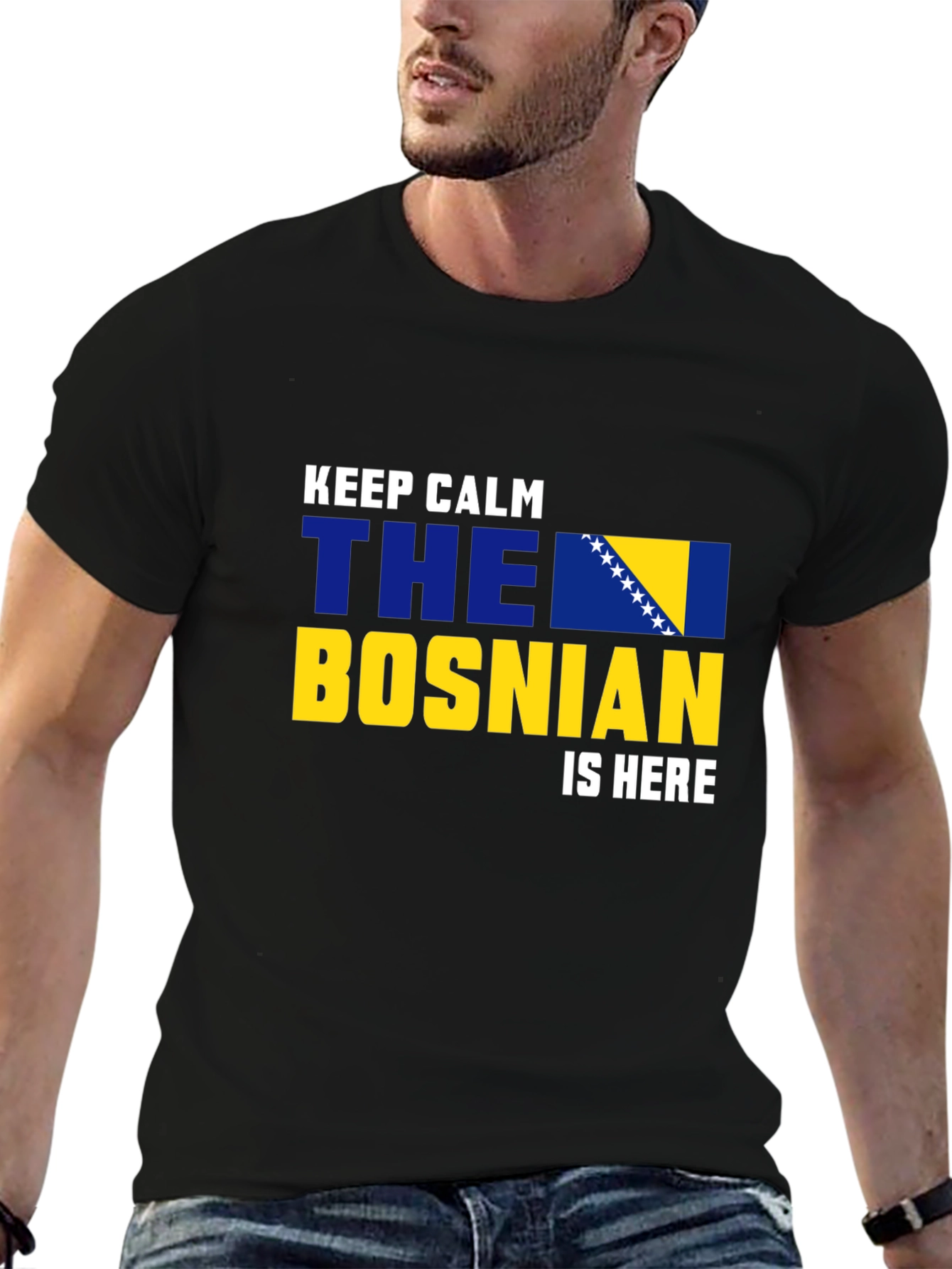 Camiseta Negra Bosnia Keep Calm