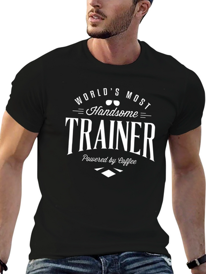 Camiseta Negra Hombre Trainer Más Guapo del Mundo