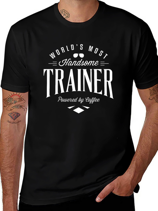 Camiseta Negra Hombre Trainer Más Guapo del Mundo
