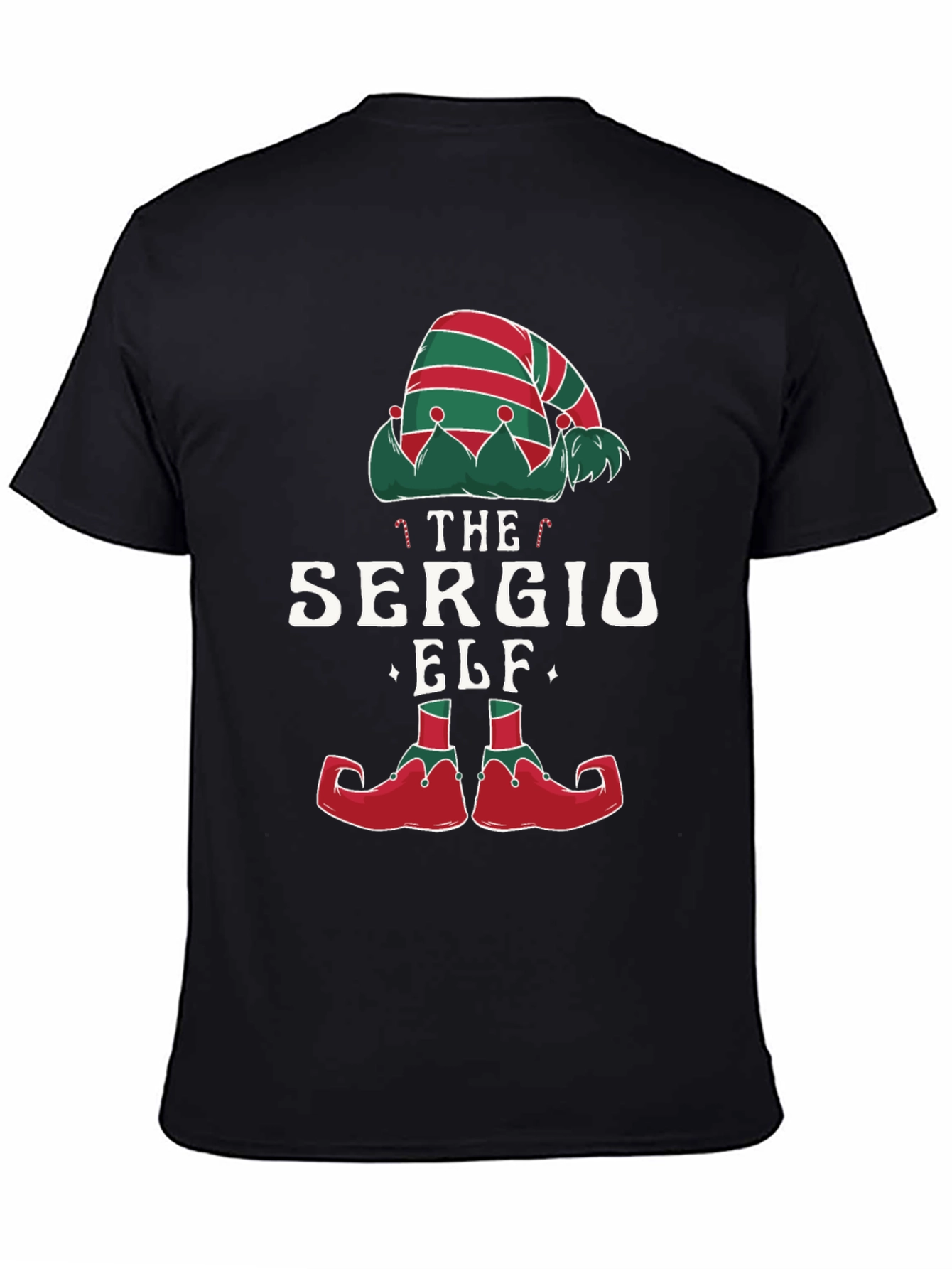 Camiseta Negra Navideña Elfo Sergio