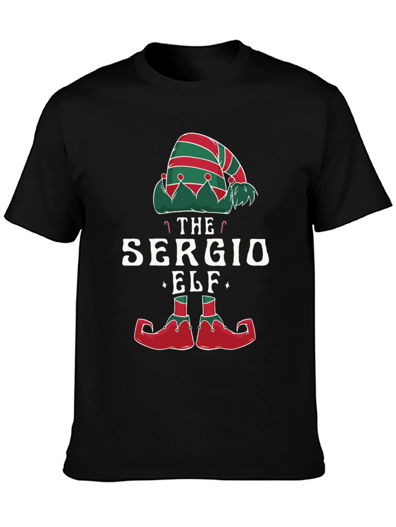 Camiseta Negra Navideña Elfo Sergio