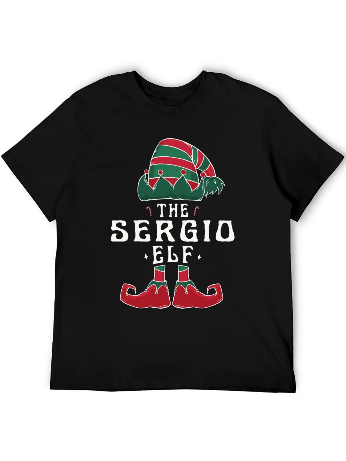 Camiseta Negra Navideña Elfo Sergio