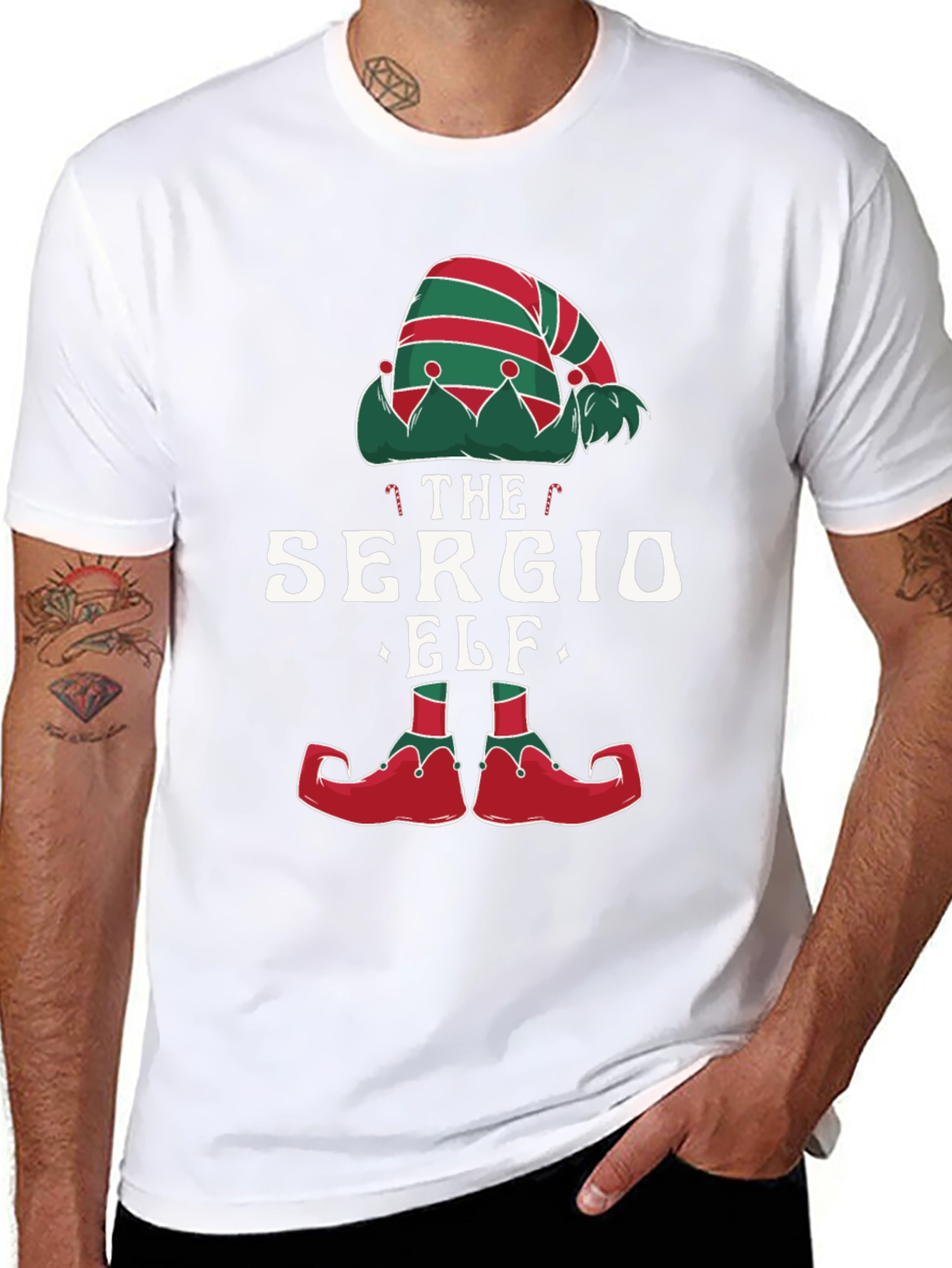Camiseta Negra Navideña Elfo Sergio