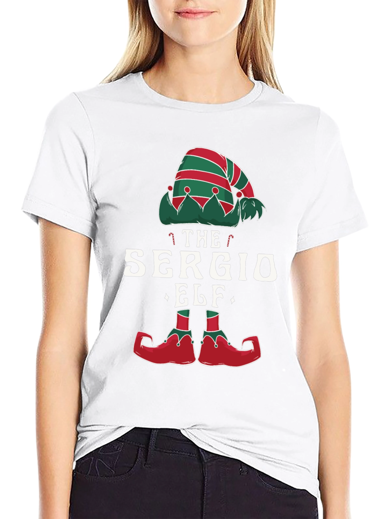 Camiseta Negra Navideña Elfo Sergio