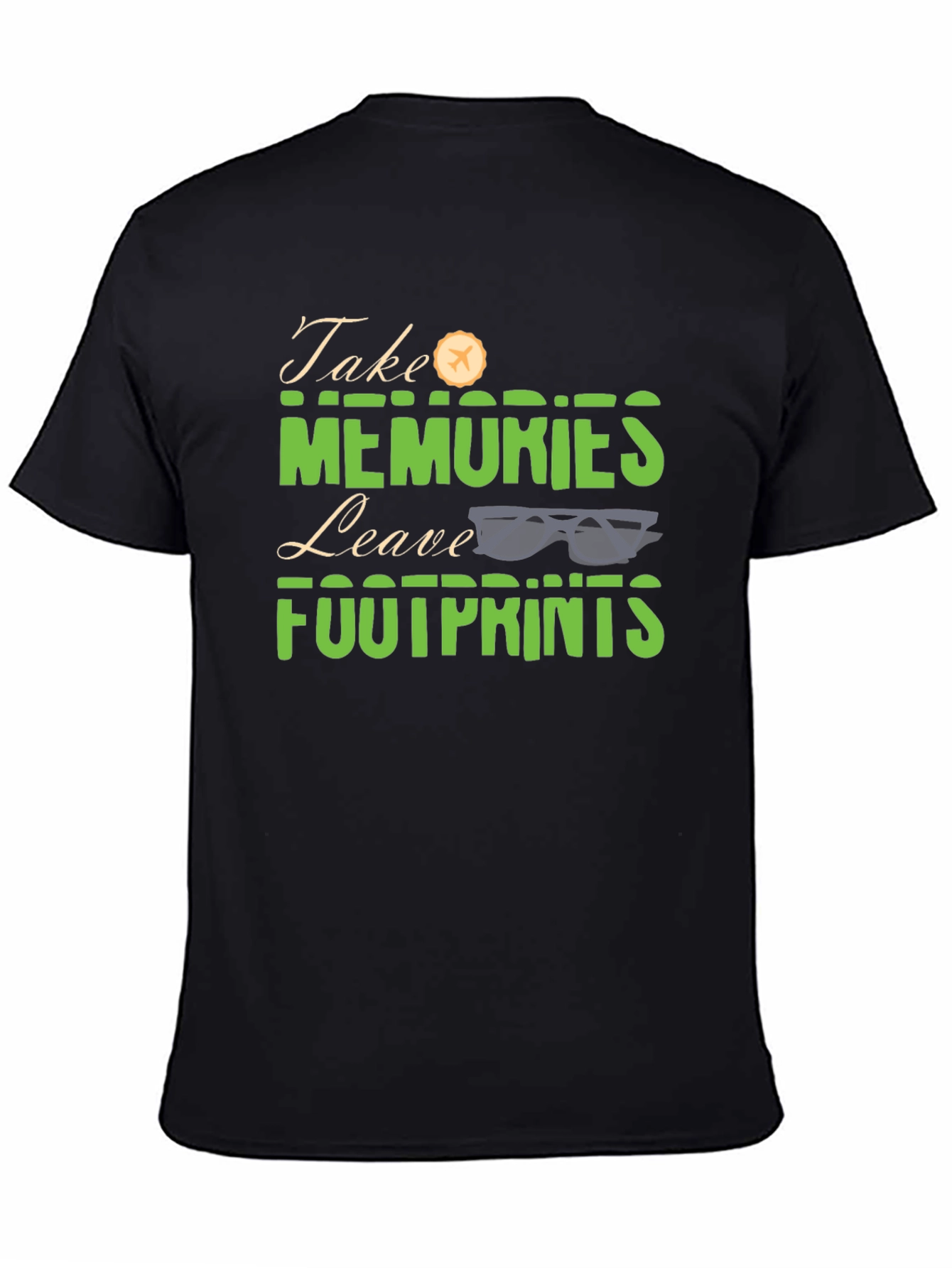 Camiseta Negra Take Memories Leave Footprints