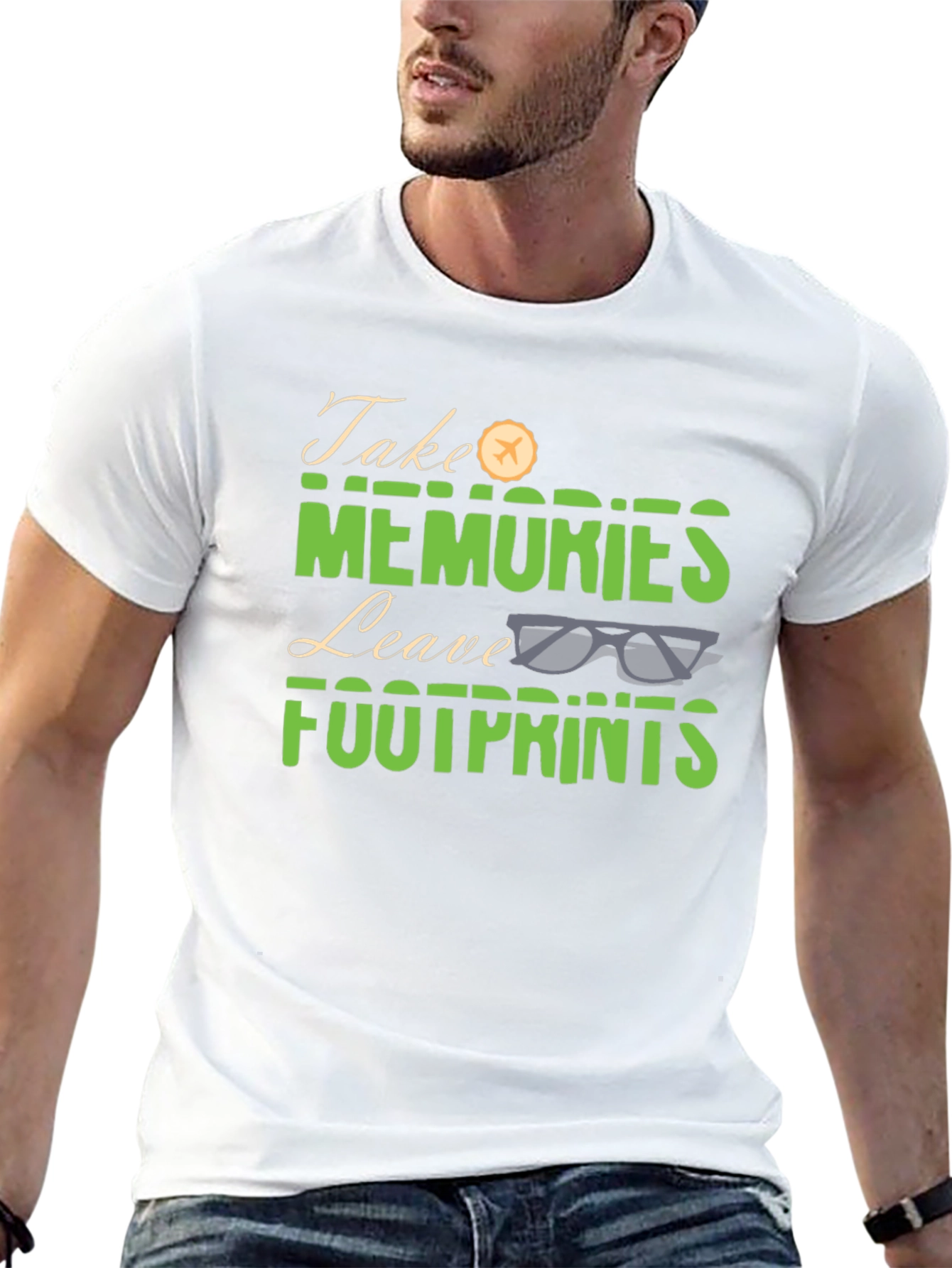 Camiseta Negra Take Memories Leave Footprints