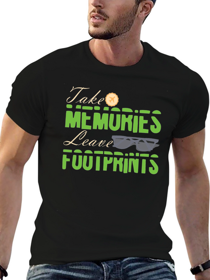Camiseta Negra Take Memories Leave Footprints