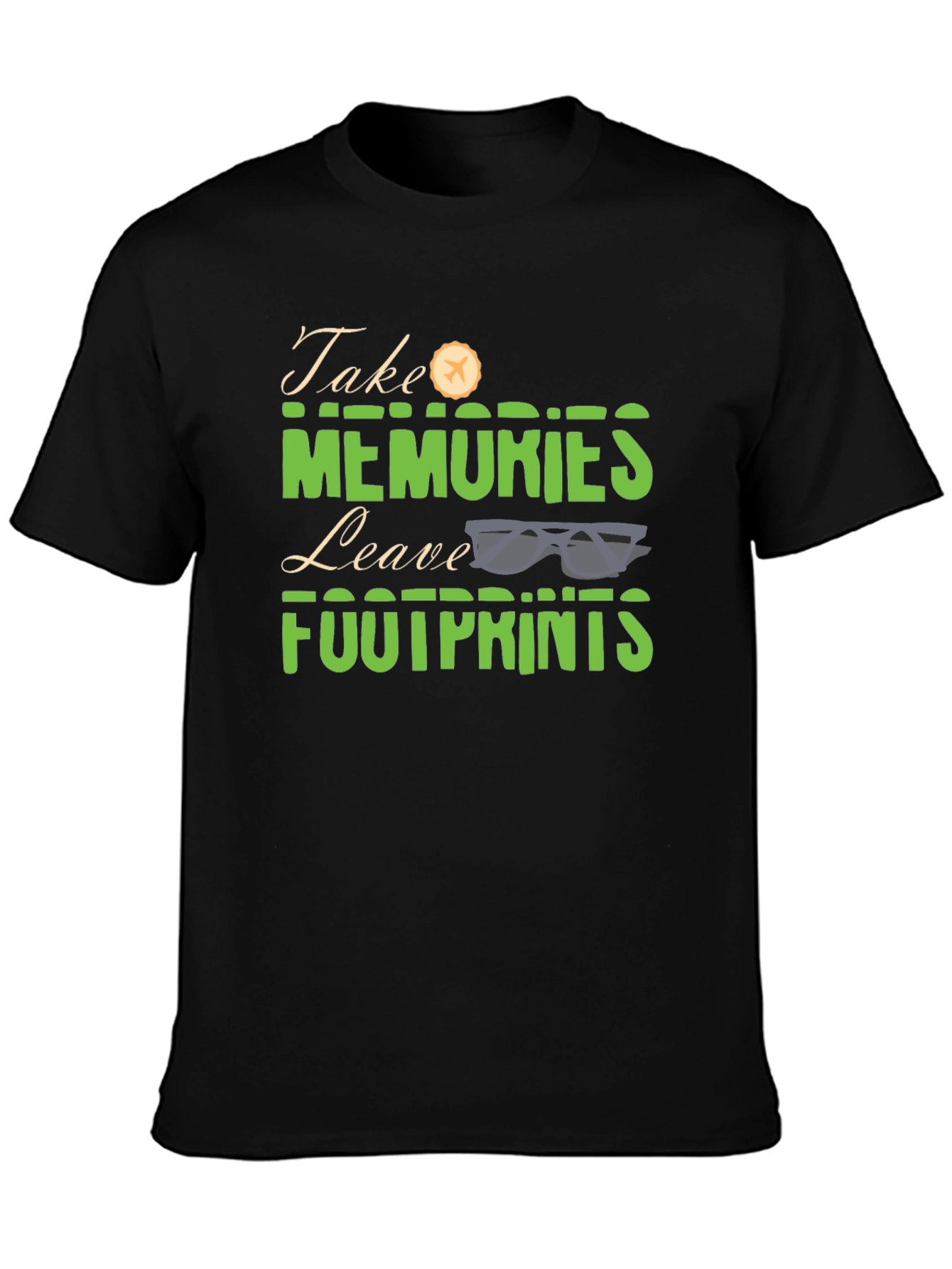 Camiseta Negra Take Memories Leave Footprints