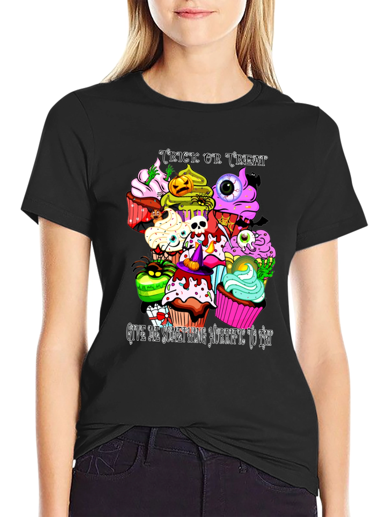 Camiseta Halloween Cupcakes Aterradores