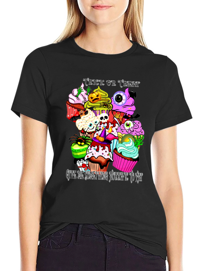 Camiseta Halloween Cupcakes Aterradores