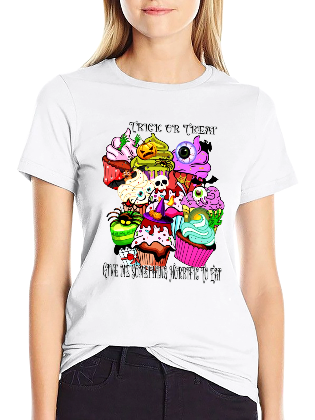 Camiseta Halloween Cupcakes Aterradores