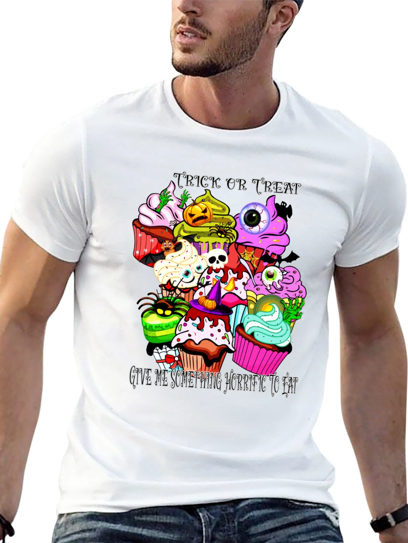 Camiseta Halloween Cupcakes Aterradores