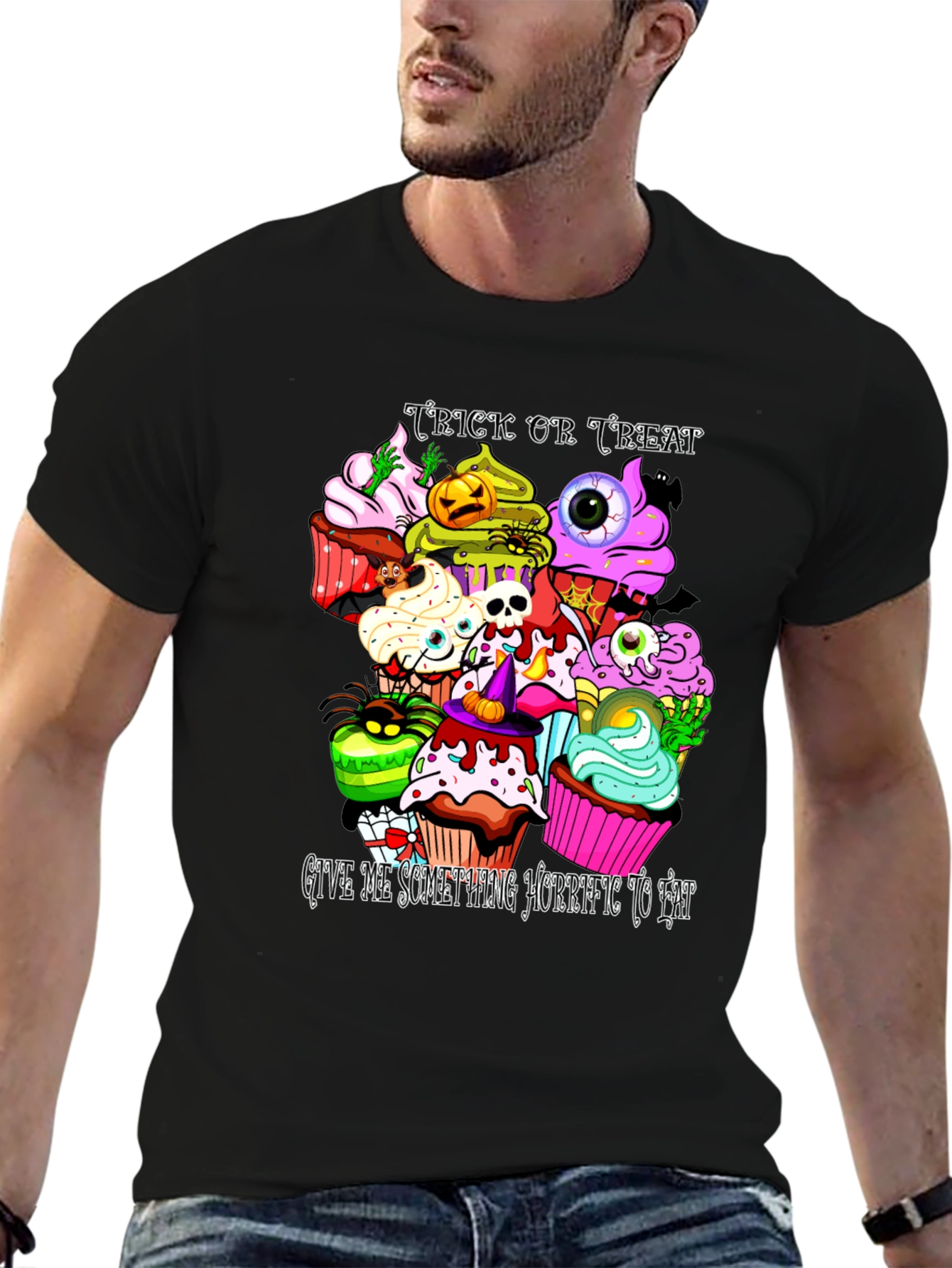 Camiseta Halloween Cupcakes Aterradores