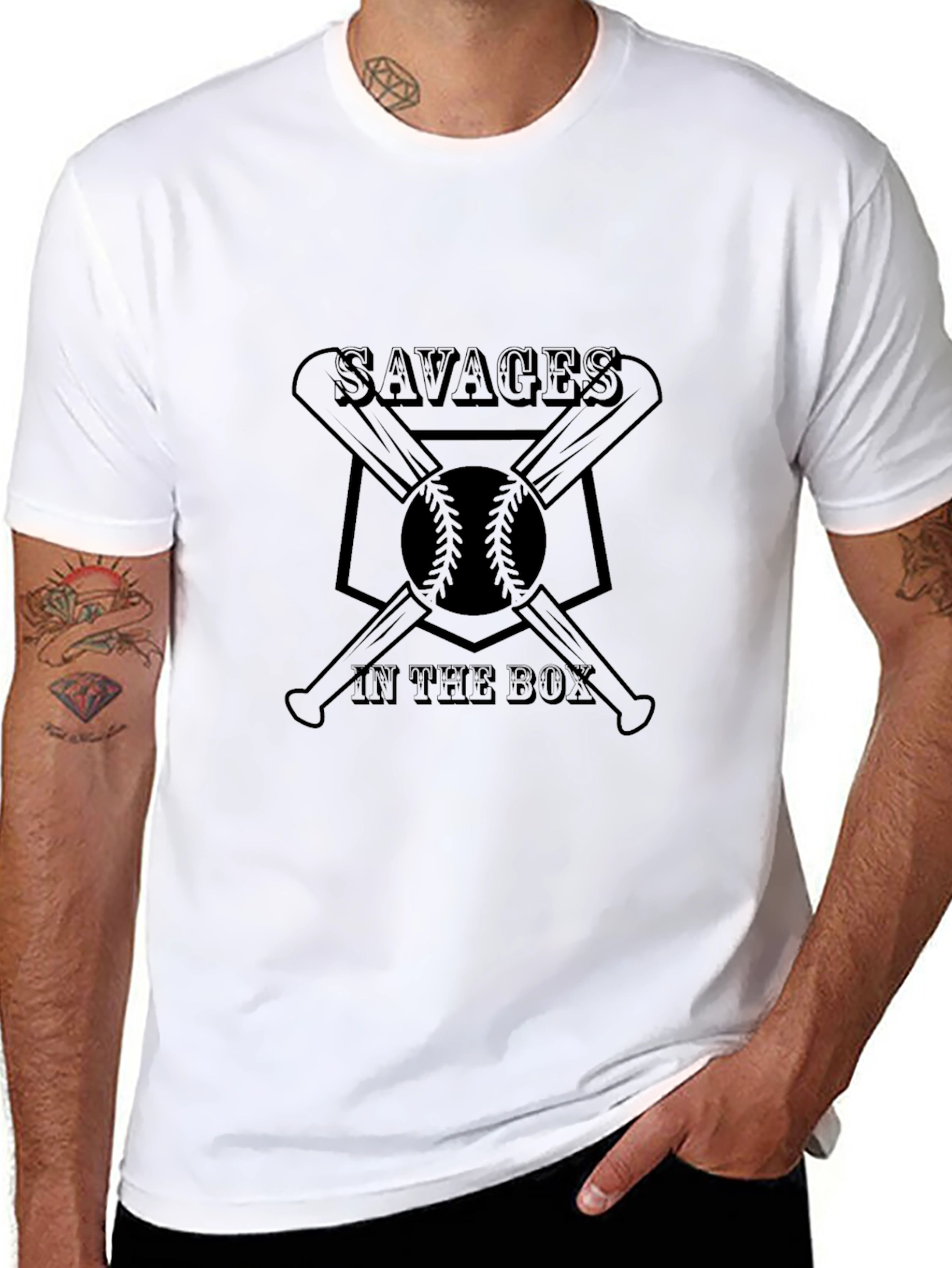 Camiseta Negra Savages in the Box Béisbol