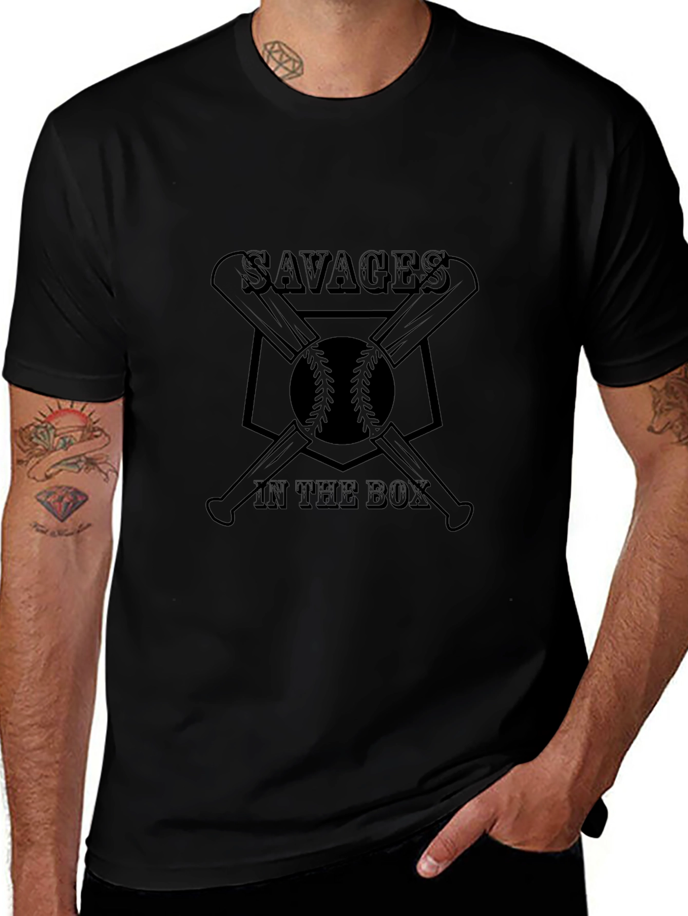 Camiseta Negra Savages in the Box Béisbol