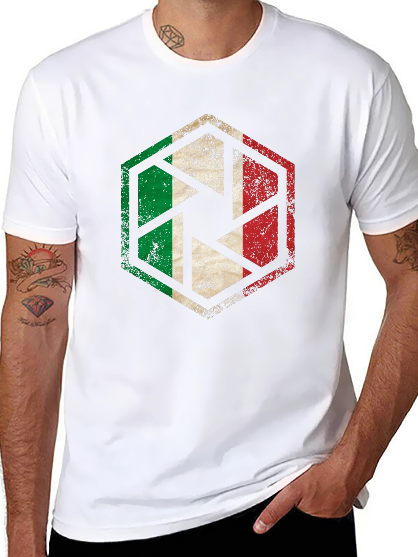 Camiseta Negra Diseño Italia Fotografía