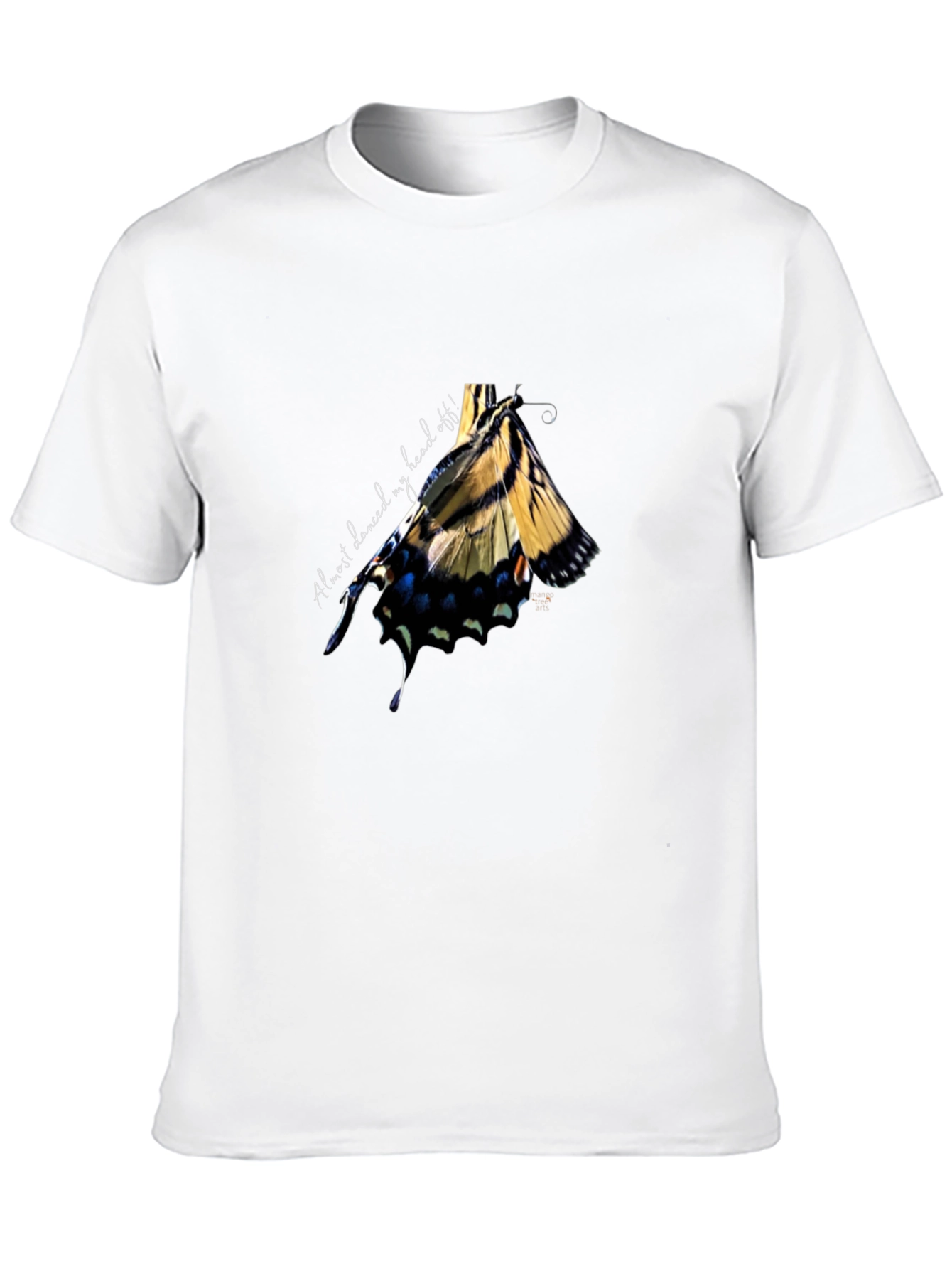 Camiseta Negra Estampado Mariposa Abstracta