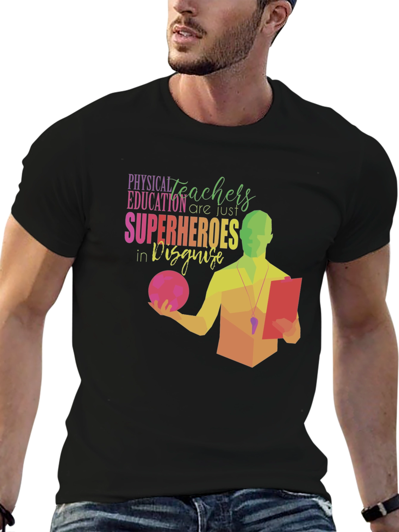 Camiseta Negra: Héroes de Educación Física