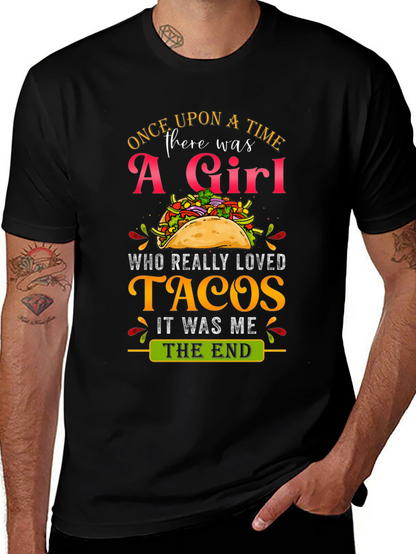 Camiseta Negra: Una Chica y Tacos - ¡Perfecta!