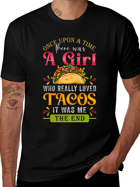 Camiseta Negra: Una Chica y Tacos - ¡Perfecta!