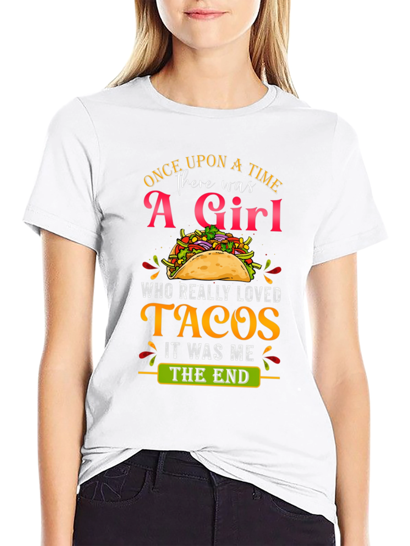 Camiseta Negra: Una Chica y Tacos - ¡Perfecta!