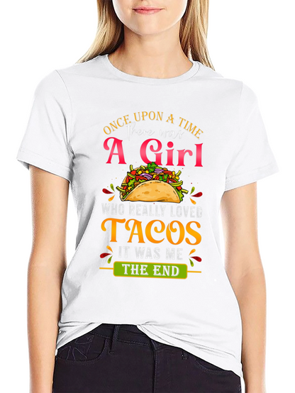 Camiseta Negra: Una Chica y Tacos - ¡Perfecta!