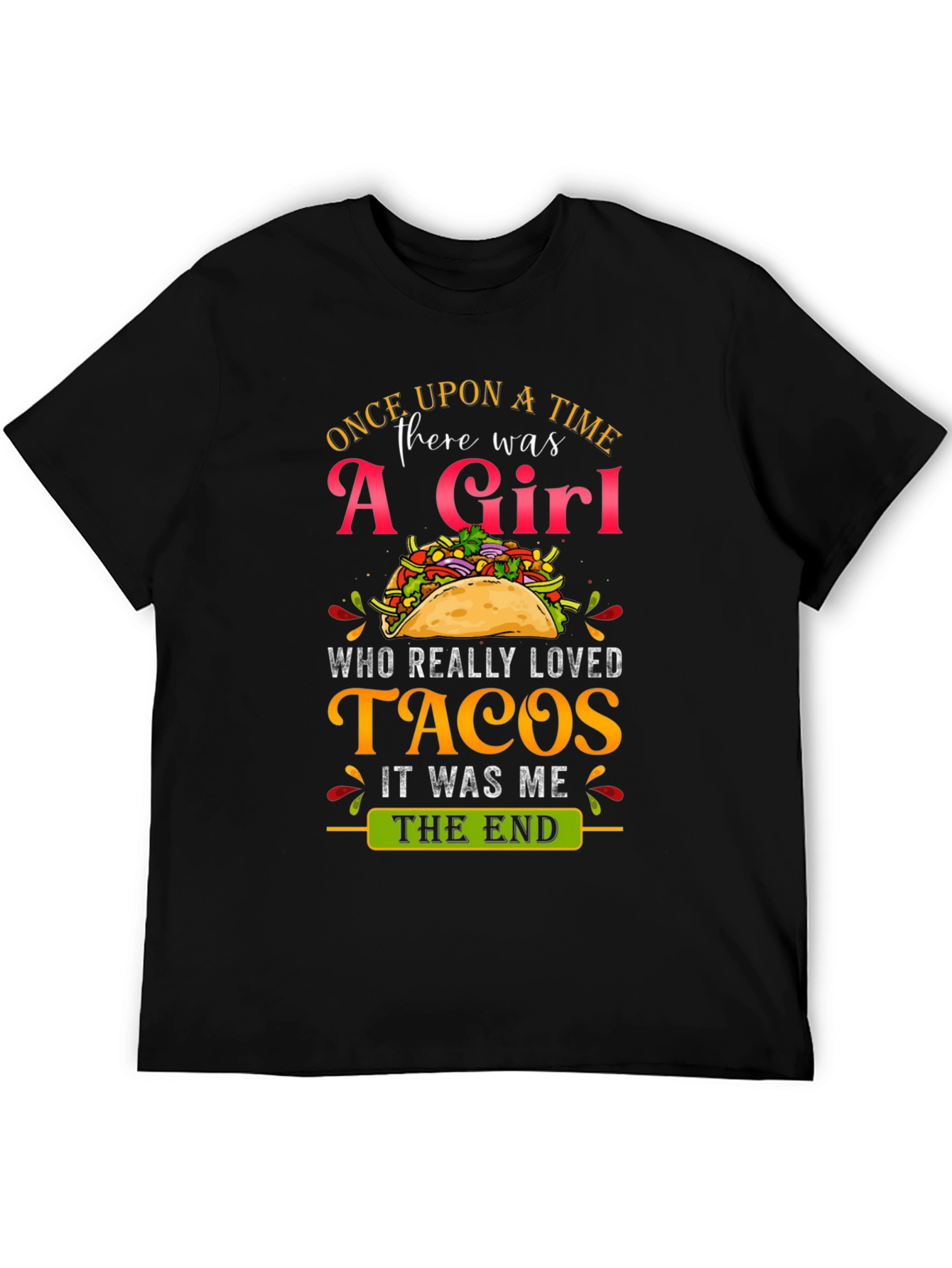 Camiseta Negra: Una Chica y Tacos - ¡Perfecta!