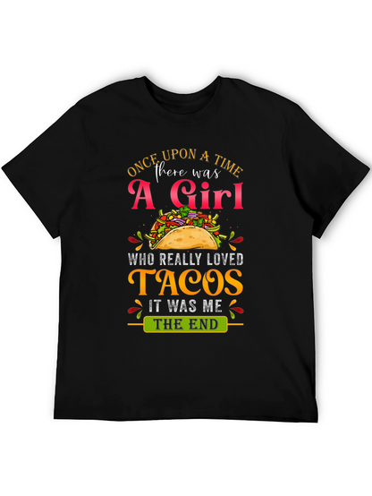 Camiseta Negra: Una Chica y Tacos - ¡Perfecta!