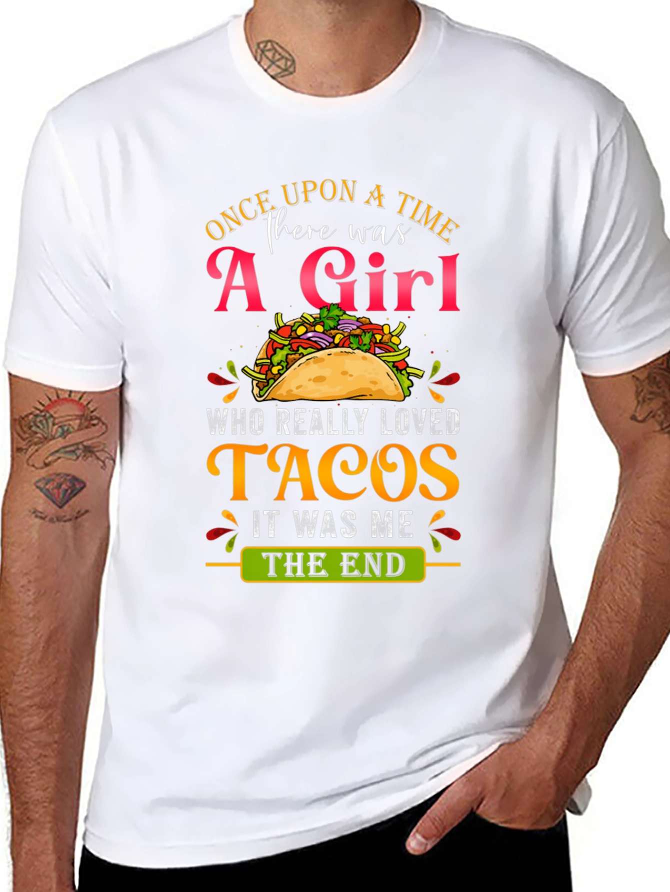 Camiseta Negra: Una Chica y Tacos - ¡Perfecta!