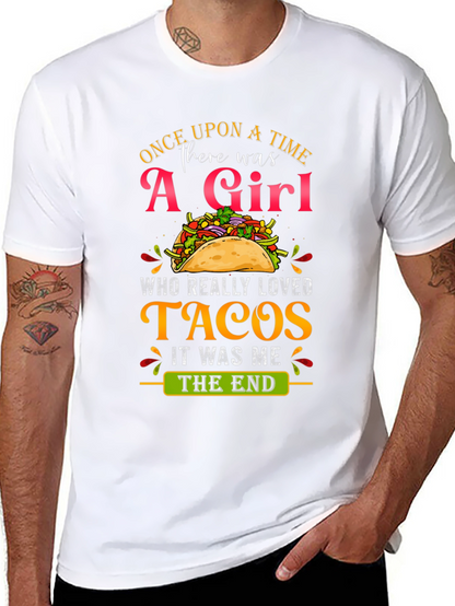 Camiseta Negra: Una Chica y Tacos - ¡Perfecta!