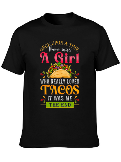 Camiseta Negra: Una Chica y Tacos - ¡Perfecta!
