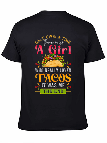 Camiseta Negra: Una Chica y Tacos - ¡Perfecta!